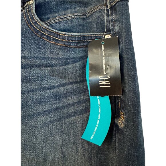 INC Womens Skinny Jeans 8S Curvy Fit Blue Dark Wash Mid Rise Stretch Denim - Picture 2 of 7